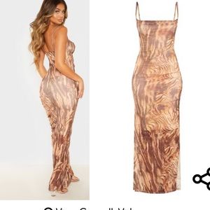PLT BROWN ANIMAL PRINT DRESS